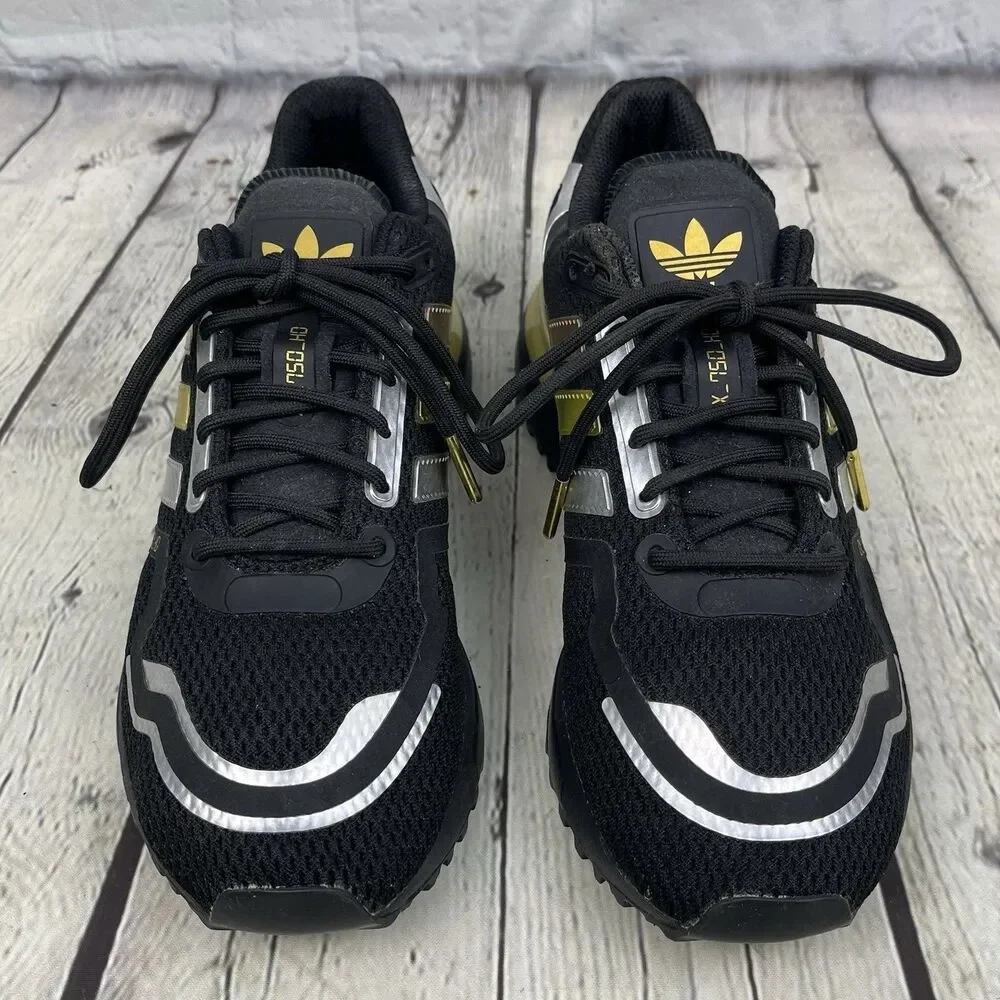 Adidas Originals ZX750 HD Sneakers Size US 5 EU 37.3 Black/Gold/Silver FZ3880